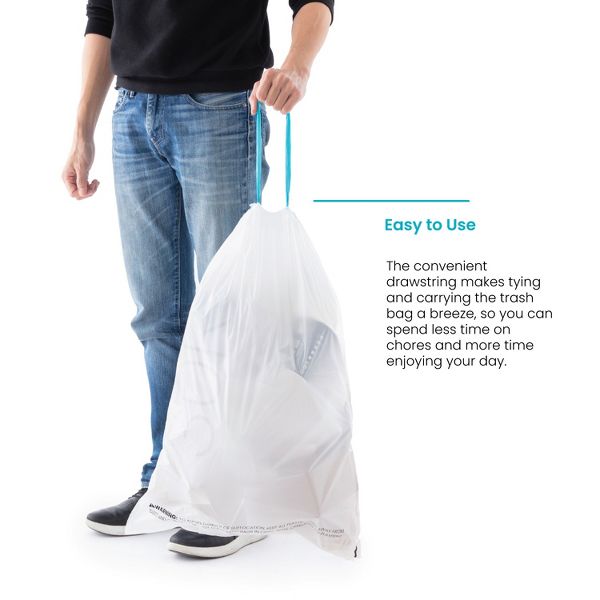 Home Zone Living 8 Gallon Drawstring Recycling Bags, Code 30R, 30 Count