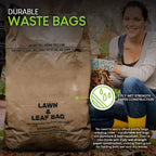 Stock Your Home 30 Gallon Heavy-Duty Paper Lawn and Leaf Bags, 20 Count, Brown