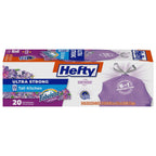 Hefty 13 Gallon UltraStrong Fabuloso Drawstring Tall Kitchen Trash Bags, 20 Count, Lavender