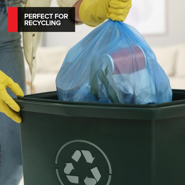 33 Gallon Heavy-Duty Recycling Bags, 480 Count, Blue
