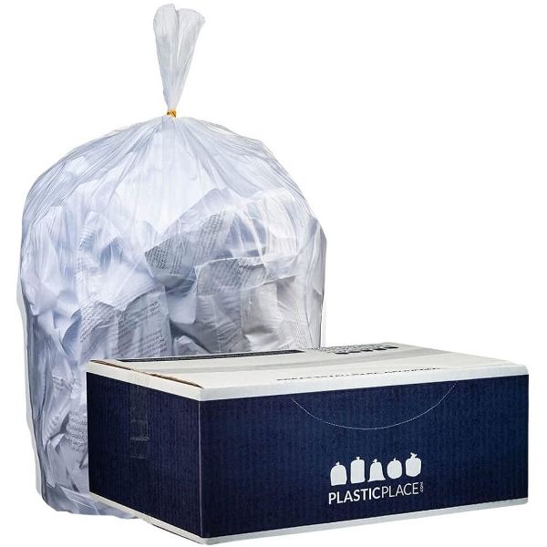 Plasticplace 4 Gallon High-Density Trash Bags, 2000 Count, Clear, 17 x 18 in, 6 microns