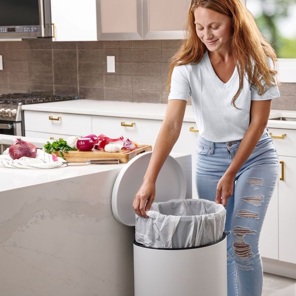 Plasticplace 18 Gallon Trash Bags, 80 Count, White, 25.5 x 28 in, 2.0 mil