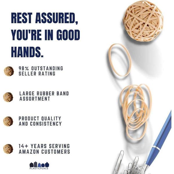 Plasticplace Rubber Bands, 3.5 x 1/8 in, Approx. 4375 bands, 5 lb