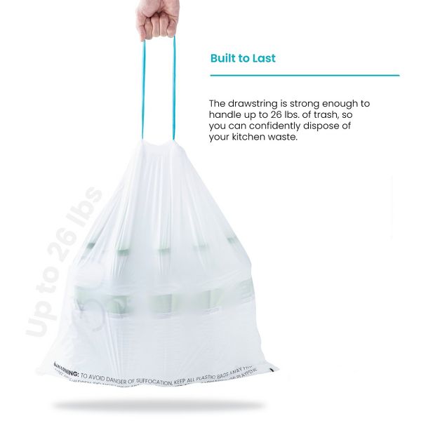 Home Zone Living 8 Gallon Drawstring Recycling Bags, Code 30R, 30 Count
