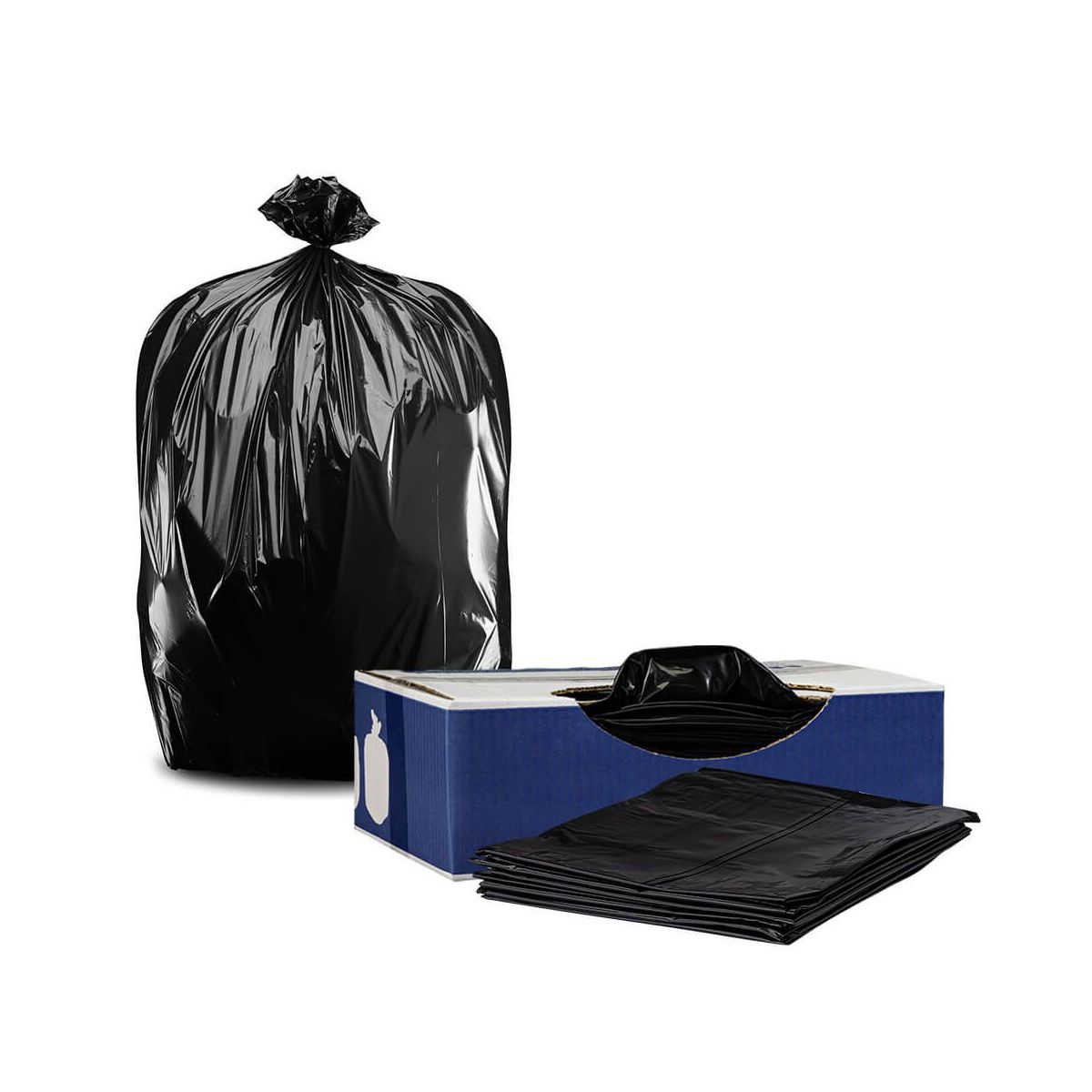 Plasticplace 40-45 Gallon Trash Bags, 50 Count, Black, 40 x 46 in, 2.3 mil