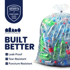 Plasticplace 65 Gallon Heavy-Duty Trash Bags, 25 Count, Clear, 50 x 48 in, 2.7 mil