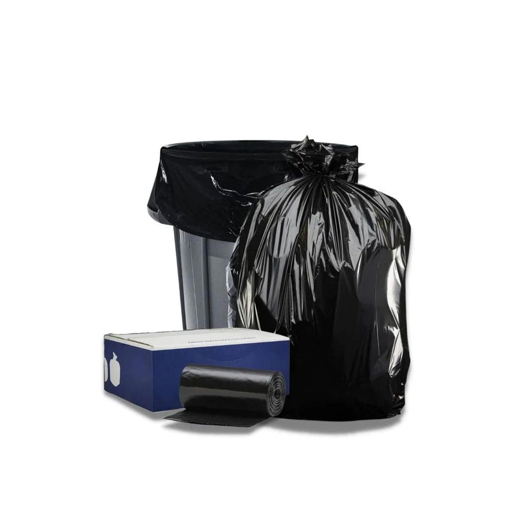 Plasticplace 32 Gallon Trash Bags, 25 Count, Black, Compatible with Toter, 44 x 54 in, 3.0 mil