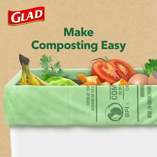 Glad Compostable Trash Bags, 22 Count, Unscented