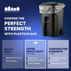 Plasticplace 95-96 Gallon Heavy-Duty Trash Bags, 25 Count, Clear, 61 x 68 in, 2 mil
