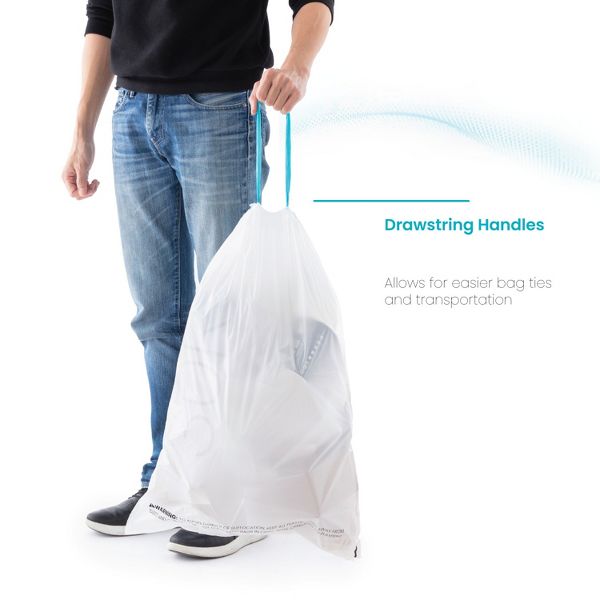 Home Zone Living 8 Gallon Drawstring Recycling Bags, Code 30R, 60 Count