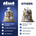 Plasticplace 42 Gallon Contractor Trash Bags, 50 Count, Clear, 33 x 48 in, 4.0 mil