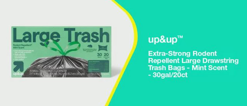up&up 30 Gallon Drawstring Large Trash Bags, 20 Count, Mint