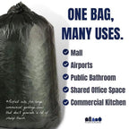 Plasticplace 32-33 Gallon High-Density Trash Bags, 250 Count, Black, 33 x 40 in, 16 microns