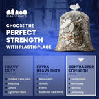 Plasticplace 42 Gallon Contractor Trash Bags, 50 Count, Clear, 33 x 48 in, 4.0 mil