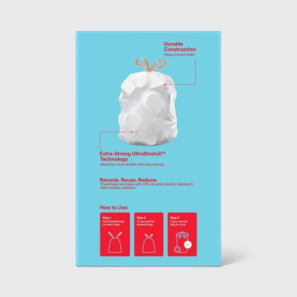 up&up 13 Gallon Drawstring Tall Kitchen Trash Bags, 160 Count, Unscented