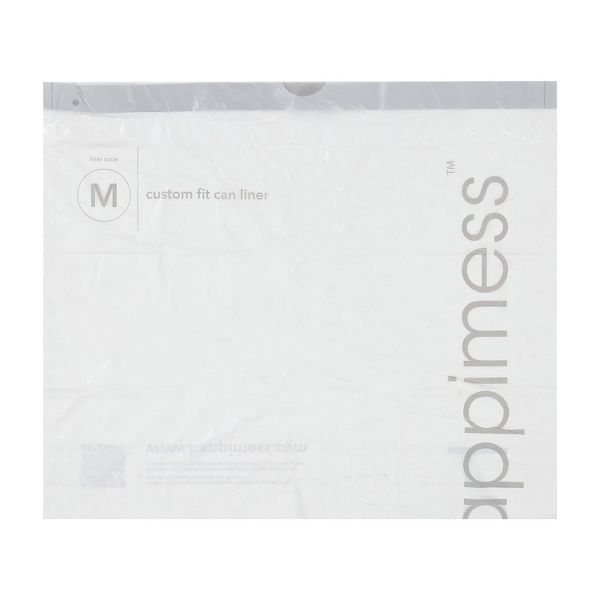 happimess 4 Gallon / 15 L Drawstring Trash Bags, 200 Count, per roll: 50 bags, Unscented, White