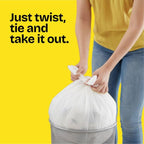 Glad 4 Gallon Twist-Tie Small Trash Bags, 60 Count, White