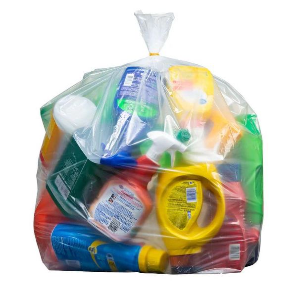 Plasticplace 40-45 Gallon Trash Bags, 100 Count, Clear, 40 x 46 in, 1.2 mil