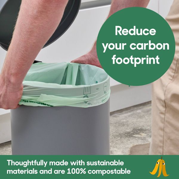 Compostic 3 Gallon Compostable Trash Bags, 48 Count