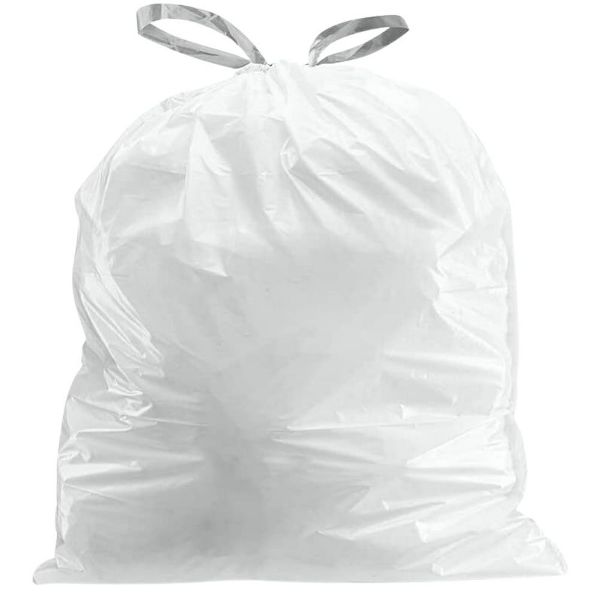 Plasticplace 5.2 Gallon / 20 L Trash Bags, Compatible with simplehuman Code E, 100 Count, White, 18.75 x 20 in