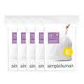 simplehuman 20 L Drawstring Tall Kitchen Trash Bags, Code E, 100 Count, White