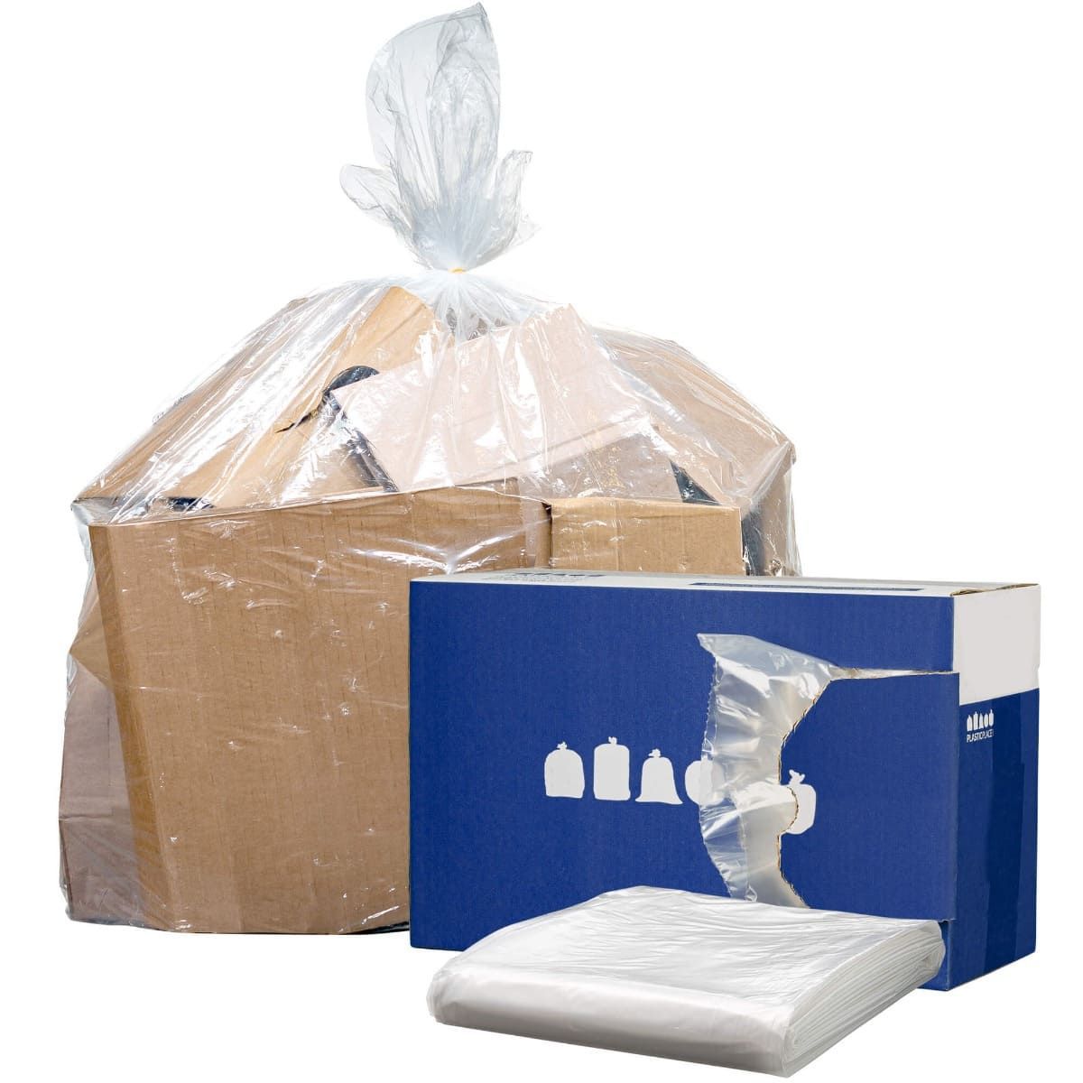 Plasticplace 20-30 Gallon Trash Bags, 100 Count, Clear