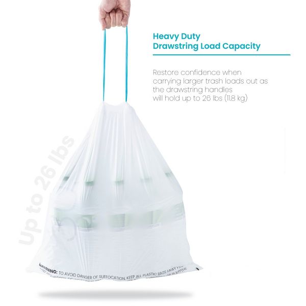 Home Zone Living 8 Gallon Drawstring Recycling Bags, Code 30R, 60 Count