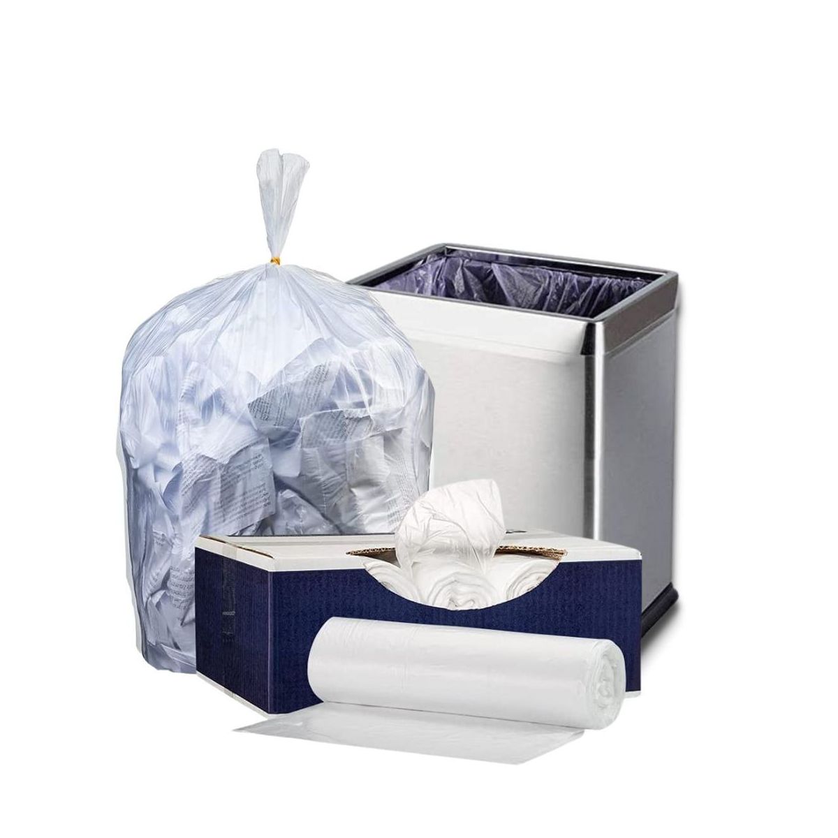 Plasticplace 4 Gallon Trash Bags, 100 Count, Clear, 17 x 18 in, 6 microns