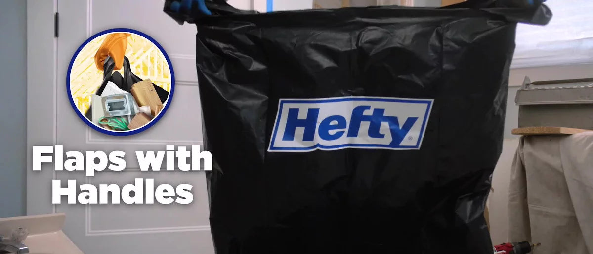 Hefty 42 Gallon Flap-Tie Contractor Trash Bags, 14 Count