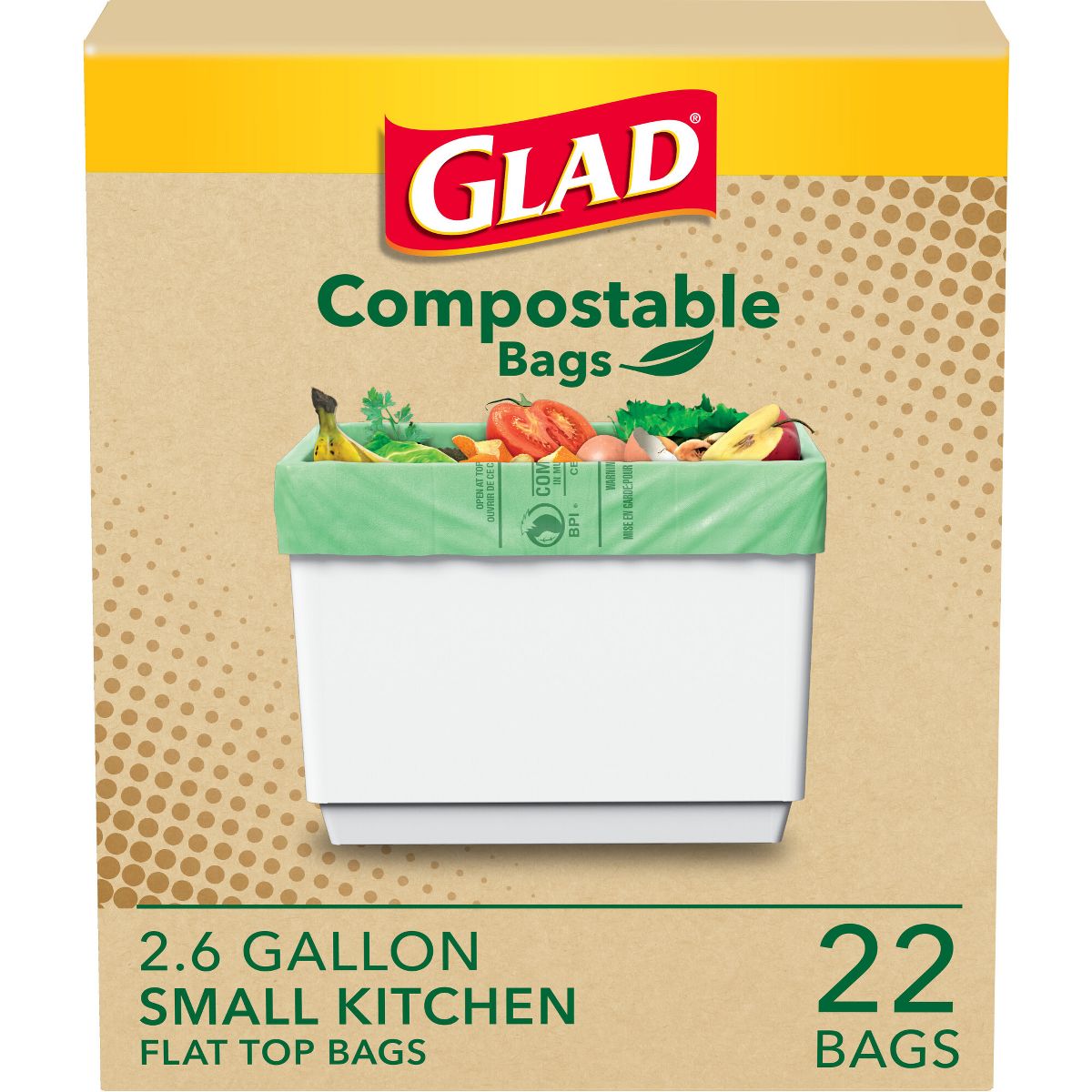 Glad Compostable Trash Bags, 22 Count, Unscented