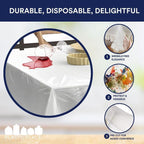 Plasticplace Precut Disposable Tablecloths, 10 pieces, Clear, 66 x 140 in