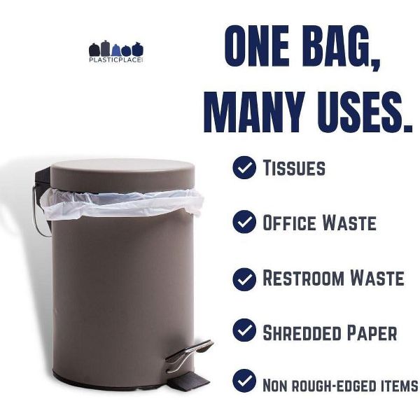 Plasticplace 7-10 Gallon Trash Bags, 500 Count, Clear, 24 x 23 in, 1.7 mil