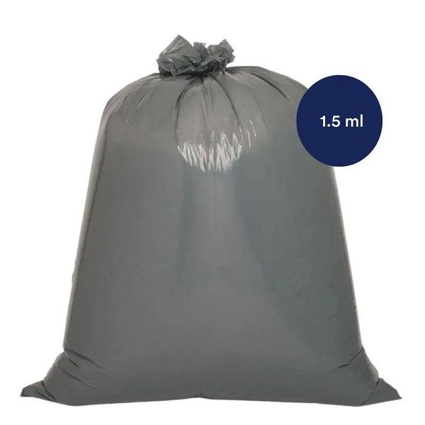 Plasticplace 33 Gallon Low-Density Trash Bags, 100 Count, Silver, 33 x 39 in, 1.5 mil