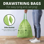 Simply Bio 13 Gallon / 49.21 L Drawstring Heavy-Duty Compostable Trash Bags, 30 Count, 1 mil
