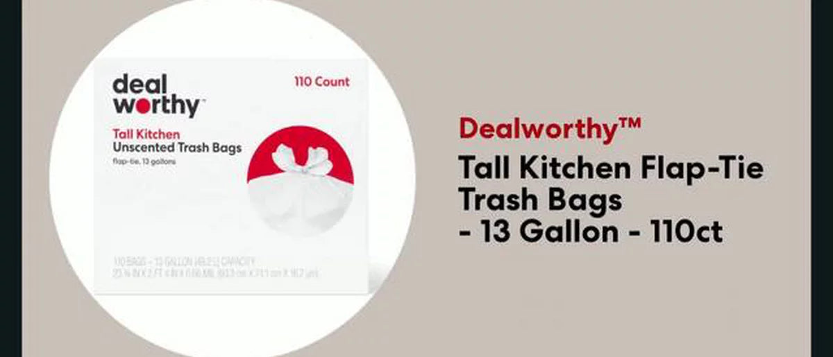Dealworthy 13 Gallon Tall Kitchen Trash Bags, 110 Count