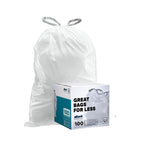 Plasticplace 14.5-21 Gallon / 55-80 L Trash Bags, Compatible with simplehuman Code U, 100 Count, White, 27 x 32 in