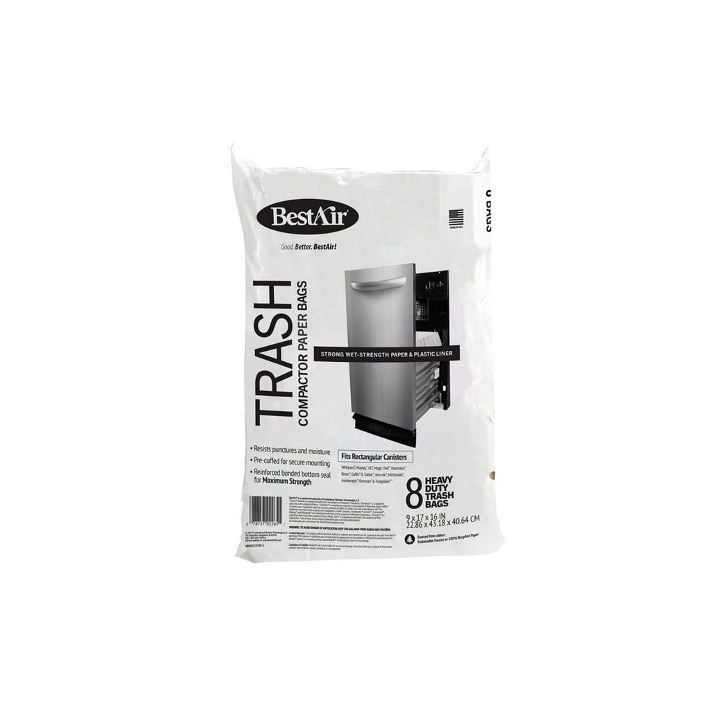 BestAir 10 Gallon Flat-Top Trash Compactor Bags