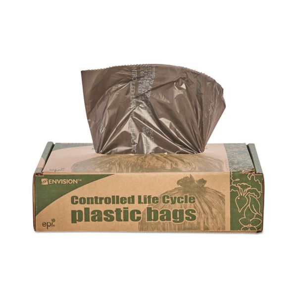 Envision Stout 30 Gallon Trash Bags, 60 bags/box, Brown, 30 x 36 in, 0.8 mil
