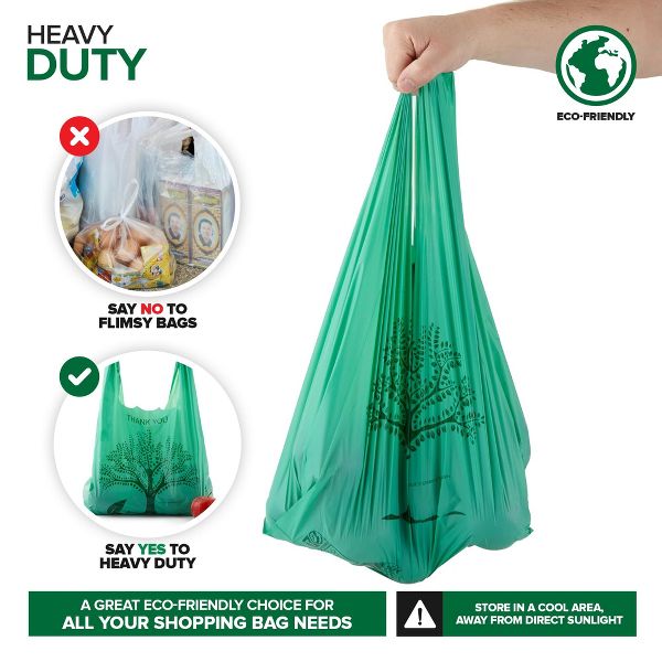 Shopping Bags with Handles, 200 Count
