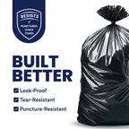 Plasticplace 55-60 Gallon Black Trash Bags, 100 Count, 1.2 mil