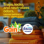 Glad 13 Gallon Drawstring Tall Kitchen Trash Bags, 50 Count, Gain Original, Febreze