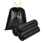 Unique Bargains Drawstring Bathroom Trash Bags, 50 Count, Unscented, Black, Easy-Dispense