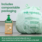 Compostic 3 Gallon Compostable Trash Bags, 24 Count