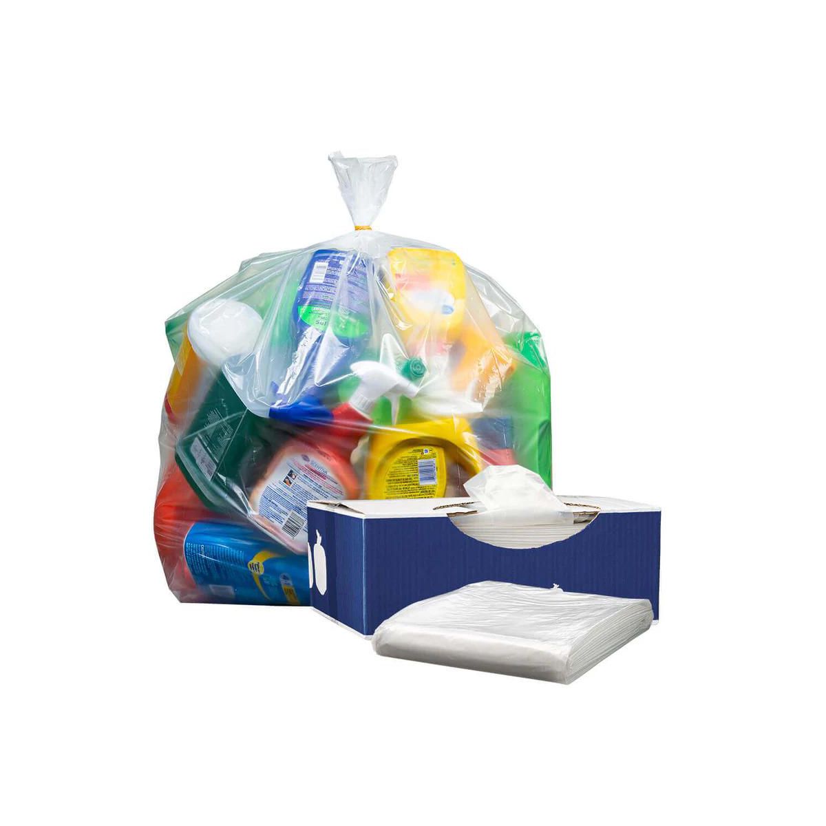 Plasticplace 40-45 Gallon Trash Bags, 50 Count, Clear