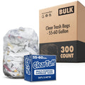 55-60 Gallon Multi-Purpose Trash Bags, 300 Count, Clear
