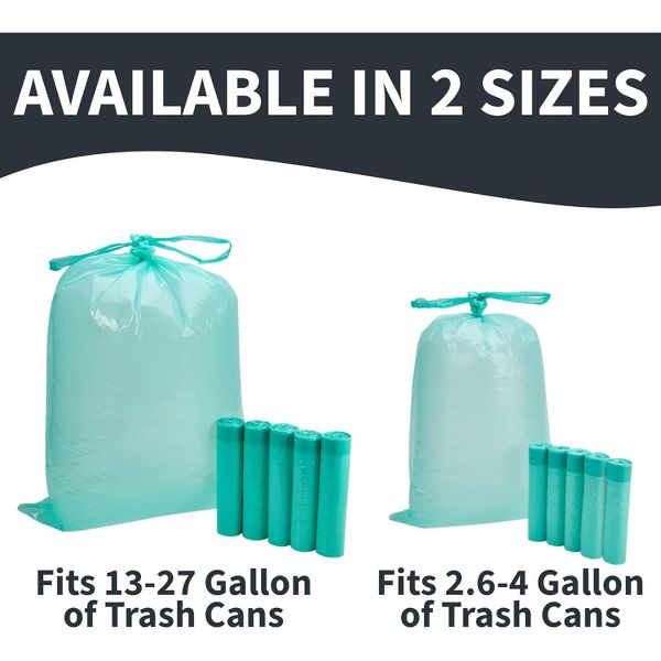 Sterline 2.6-4 Gallon Drawstring Trash Bags, Compatible with simplehuman Code R, 50 Count