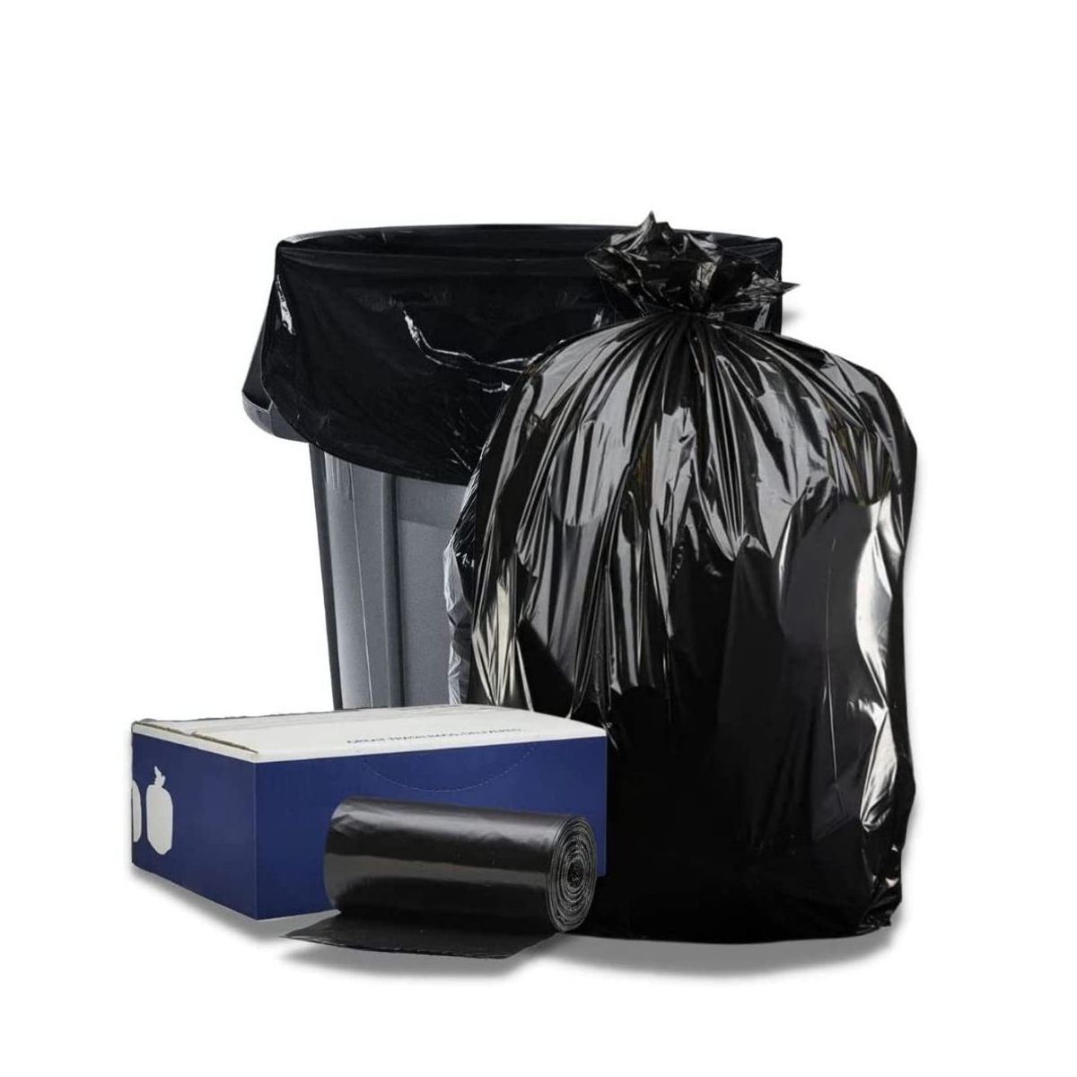 Plasticplace 44 Gallon Trash Bags, 100 Count, Black, Compatible with Rubbermaid, 38 x 46 in, 1.5 mil