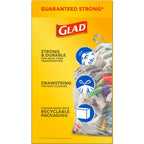 Glad 13 Gallon Drawstring Tall Kitchen Trash Bags, 45 Count, Clear