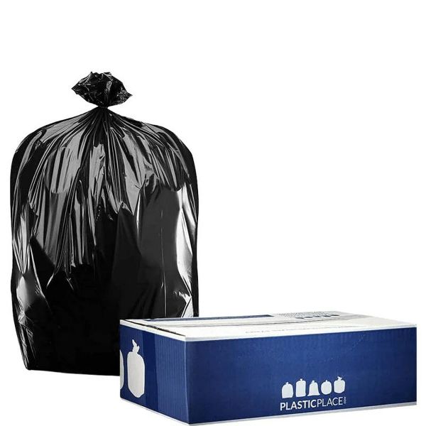 Plasticplace 20-30 Gallon Trash Bags, 100 Count, Black, 1.6 mil