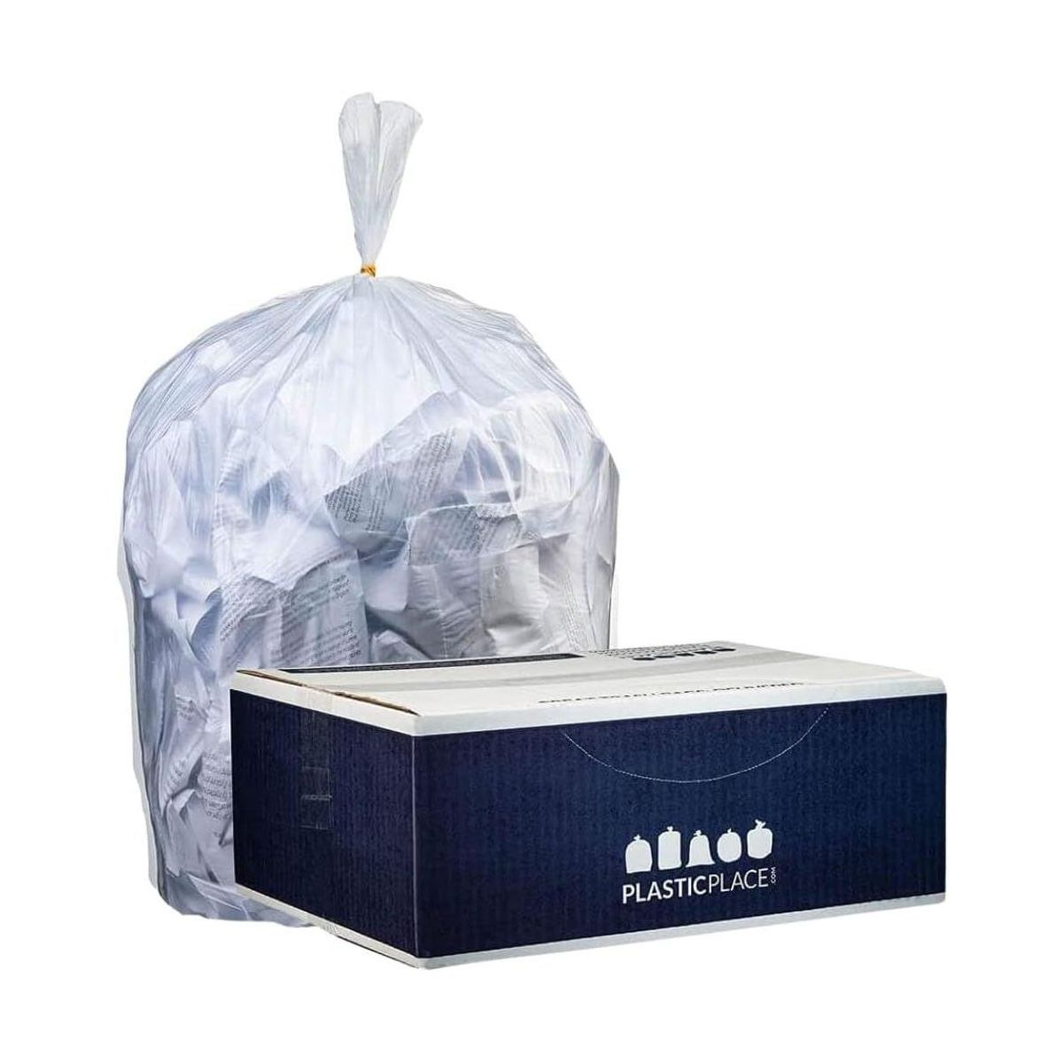 Plasticplace 7-10 Gallon Trash Bags, 500 Count, Clear, 24 x 23 in, 1.7 mil